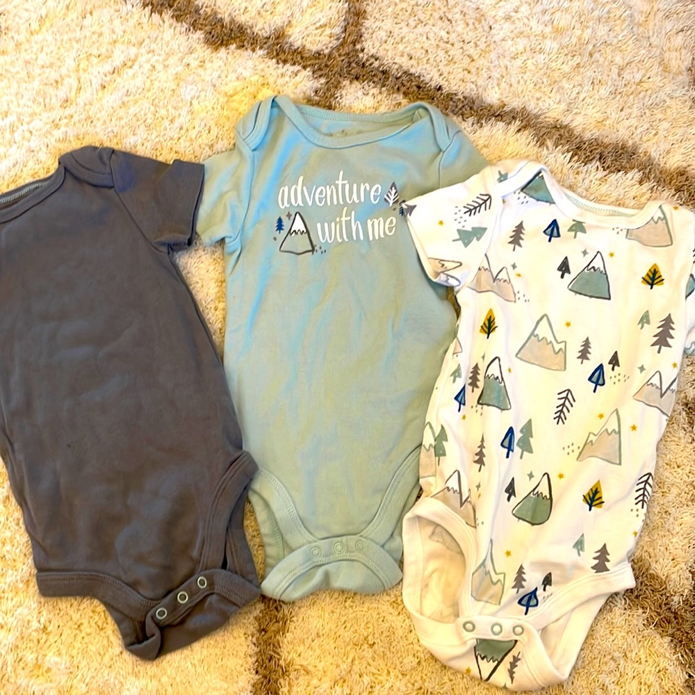 3pk of Cloud Island 12 month Onesies